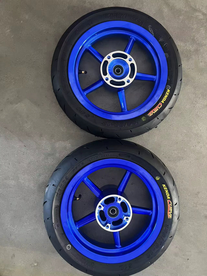 12in supermoto wheel set