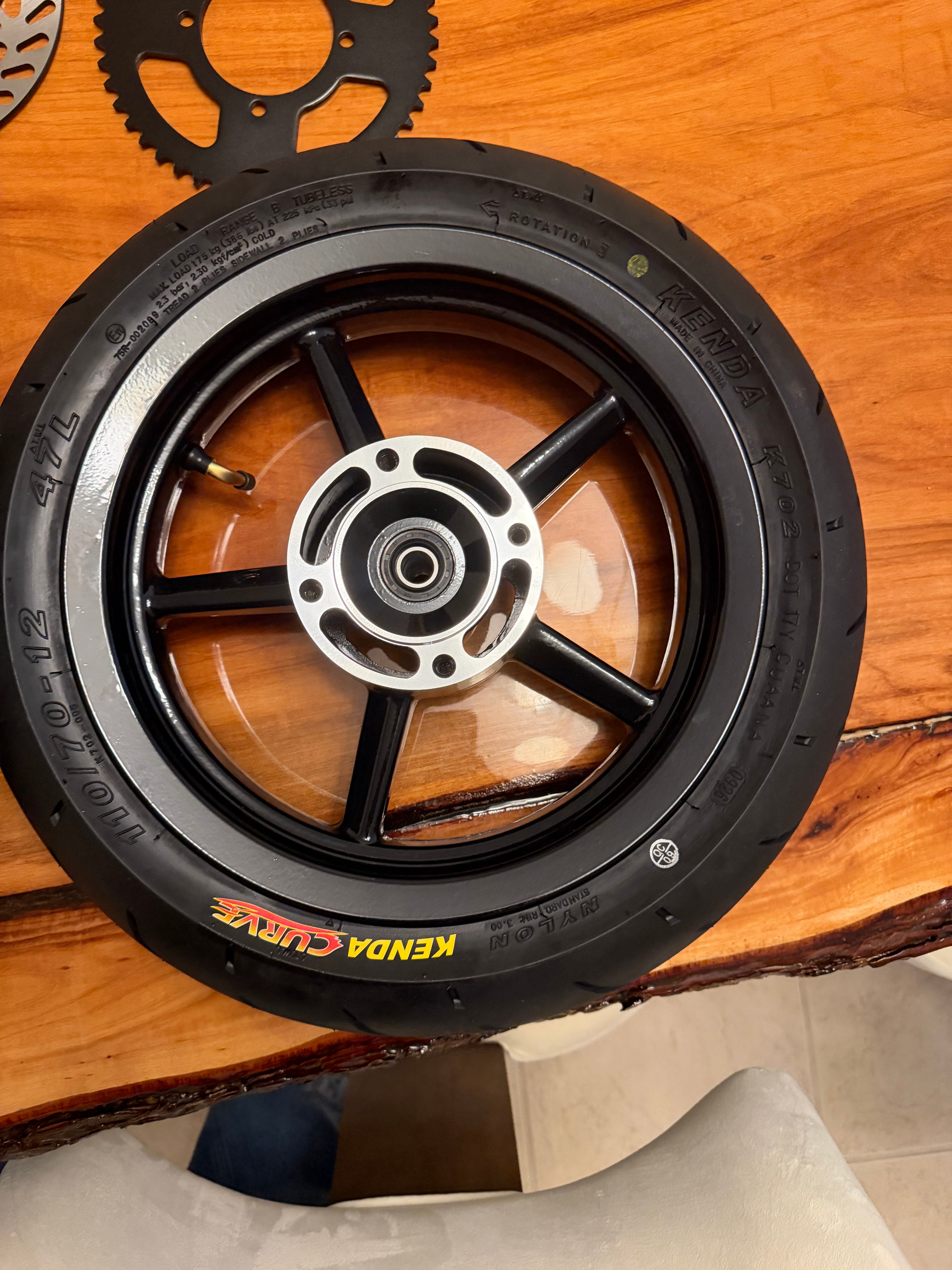 12in supermoto wheel set