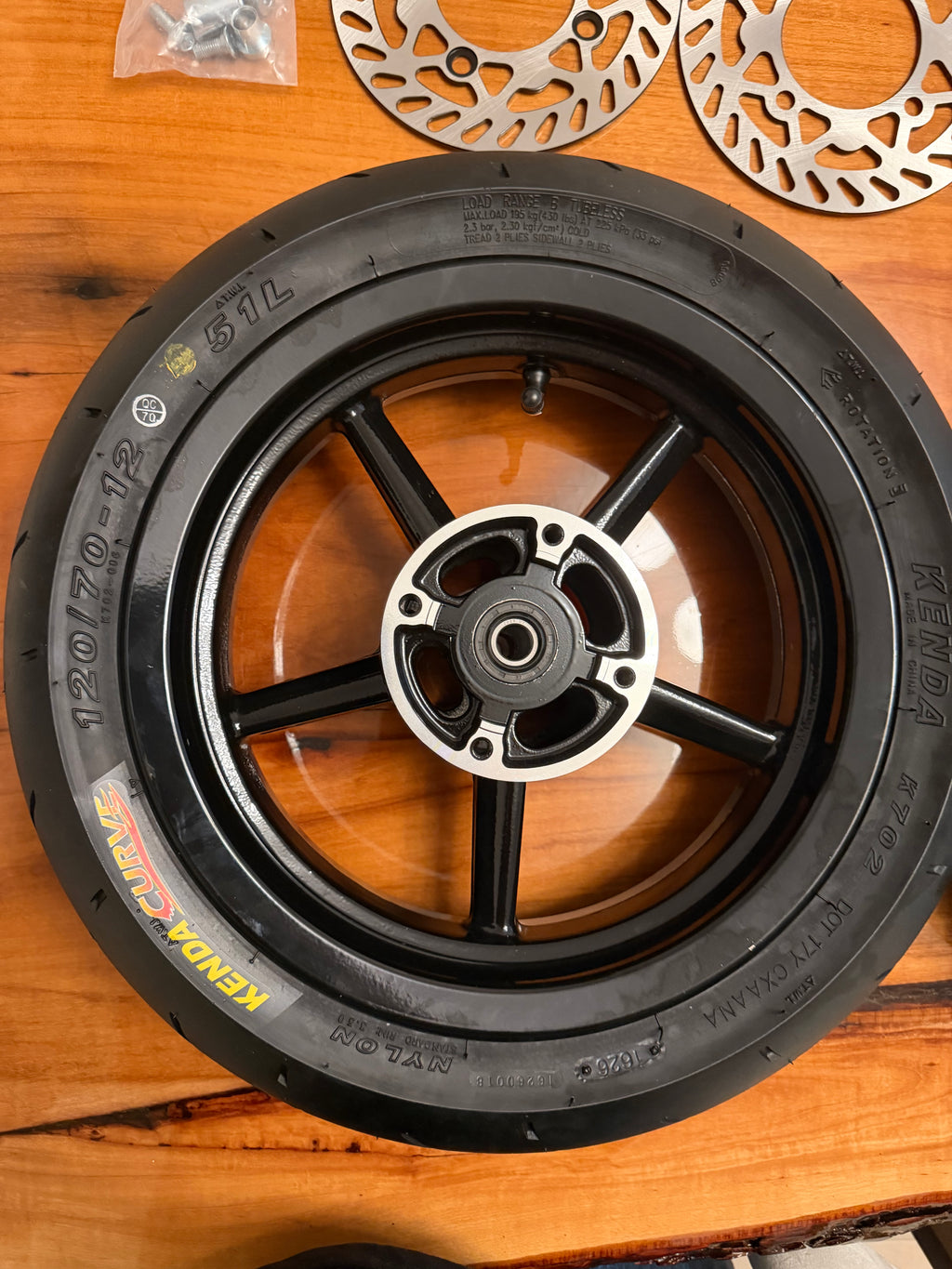 12in supermoto wheel set