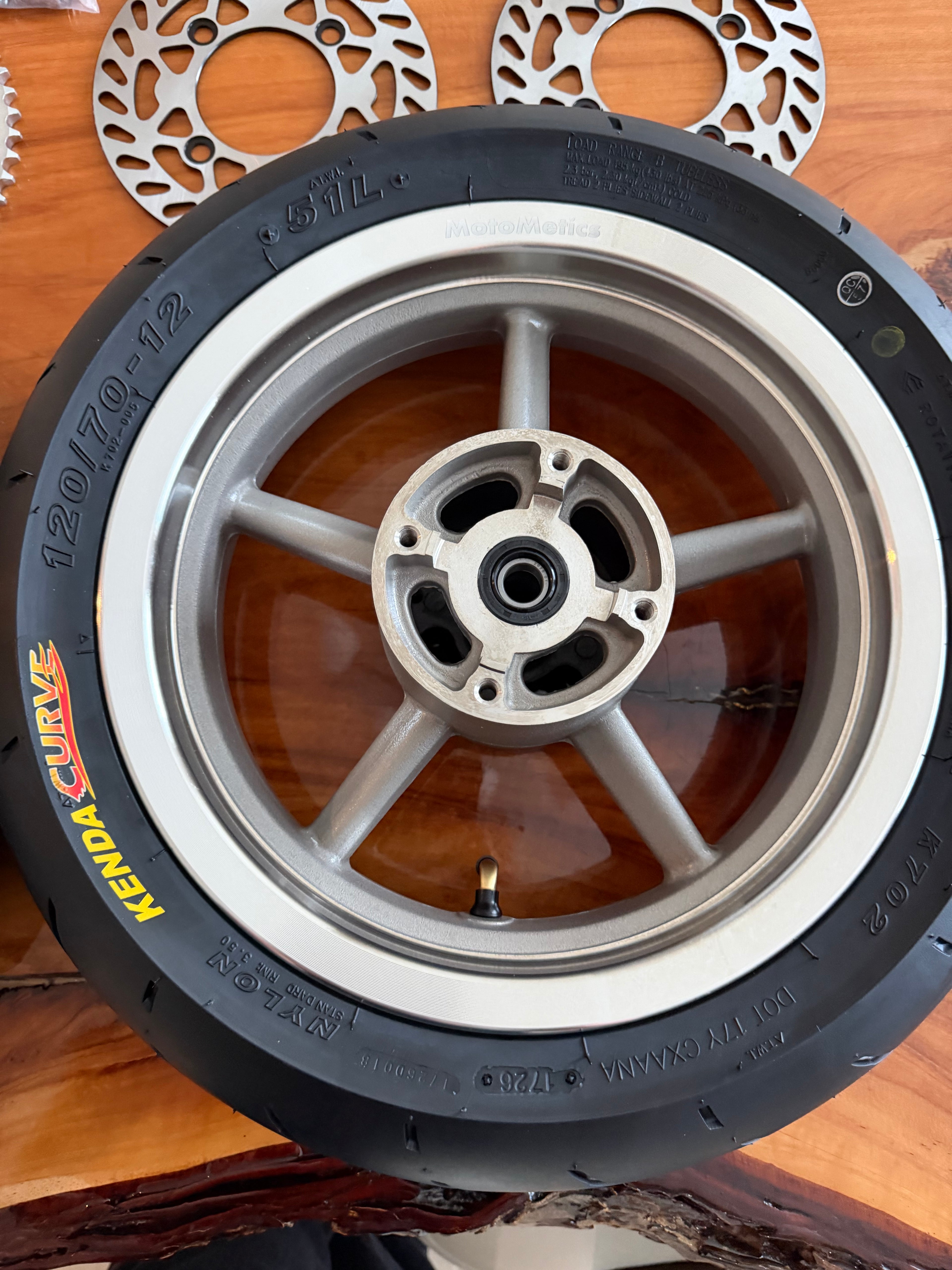 12in supermoto wheel set