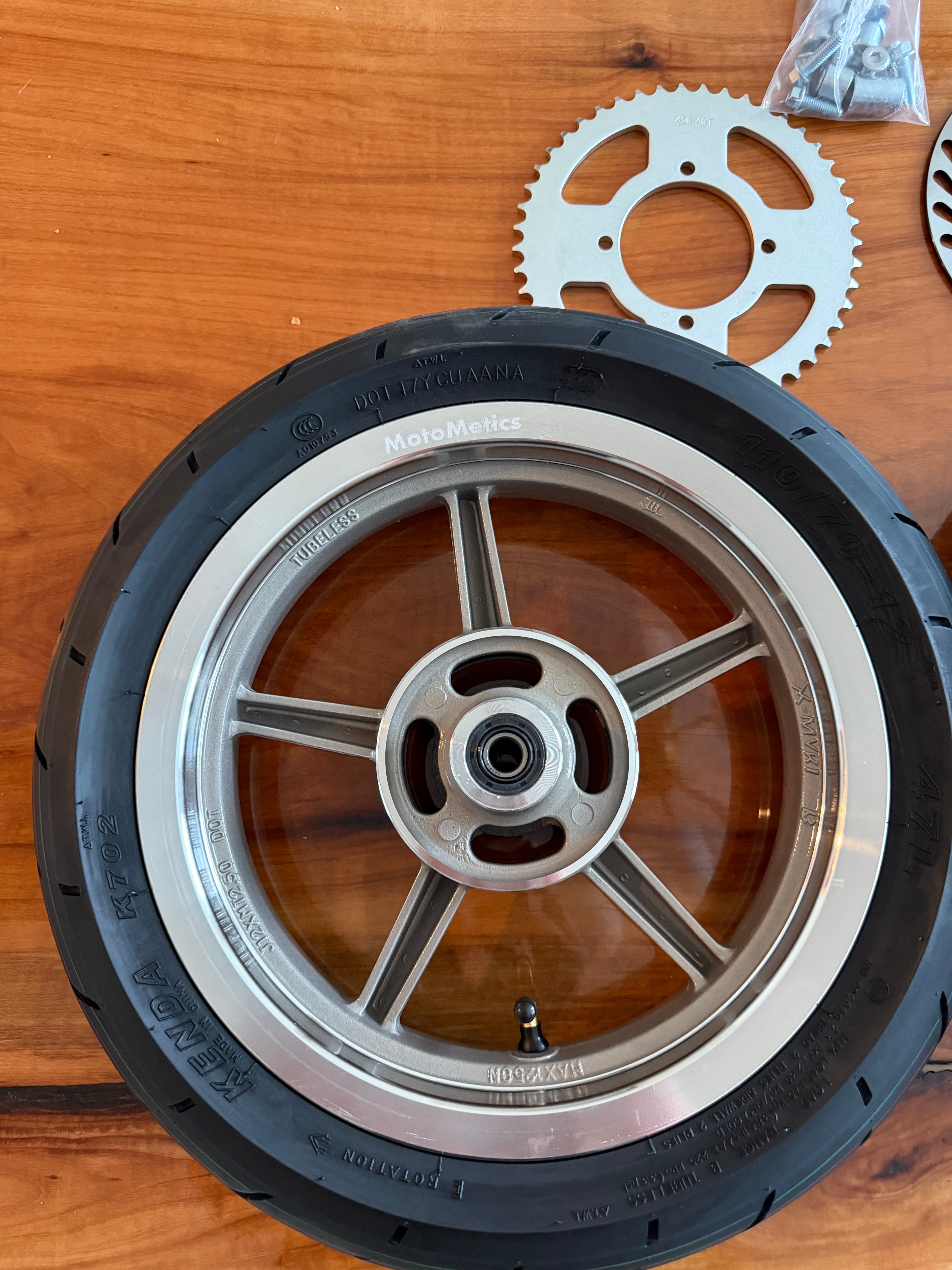 12in supermoto wheel set