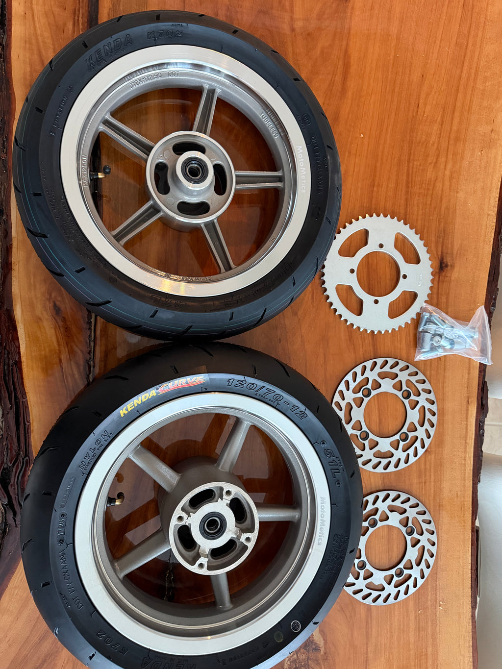 12in supermoto wheel set