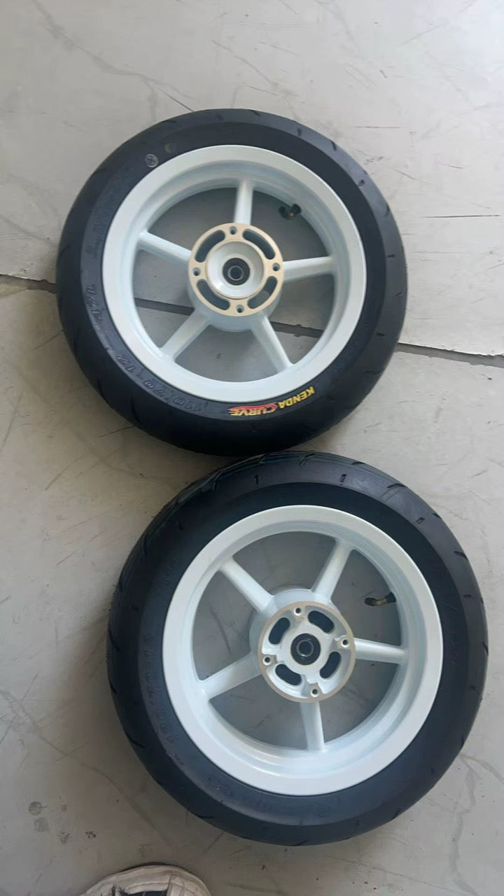 12in supermoto wheel set
