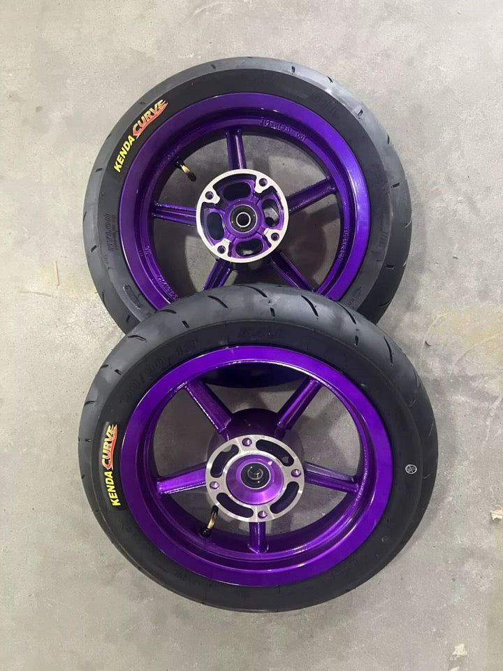 12in supermoto wheel set